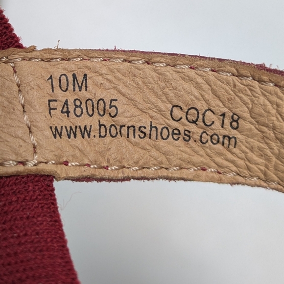 Born Red Leather Knit Mesh Flat Sandals Velcro Strap Women's Size 10 - Picture 3 of 4